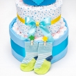 фото Голубой торт из памперсов «С рождением сына!»