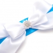 фото Бело-голубая лента с бантом для конверта "Нежность"
