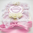 фото Розовая шкатулка «Мамины сокровища» с кружевом и цветами