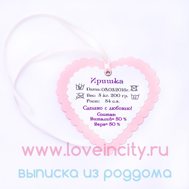 Бирка для новорожденного №2 - Создать онлайн Бирка для новорожденного №2